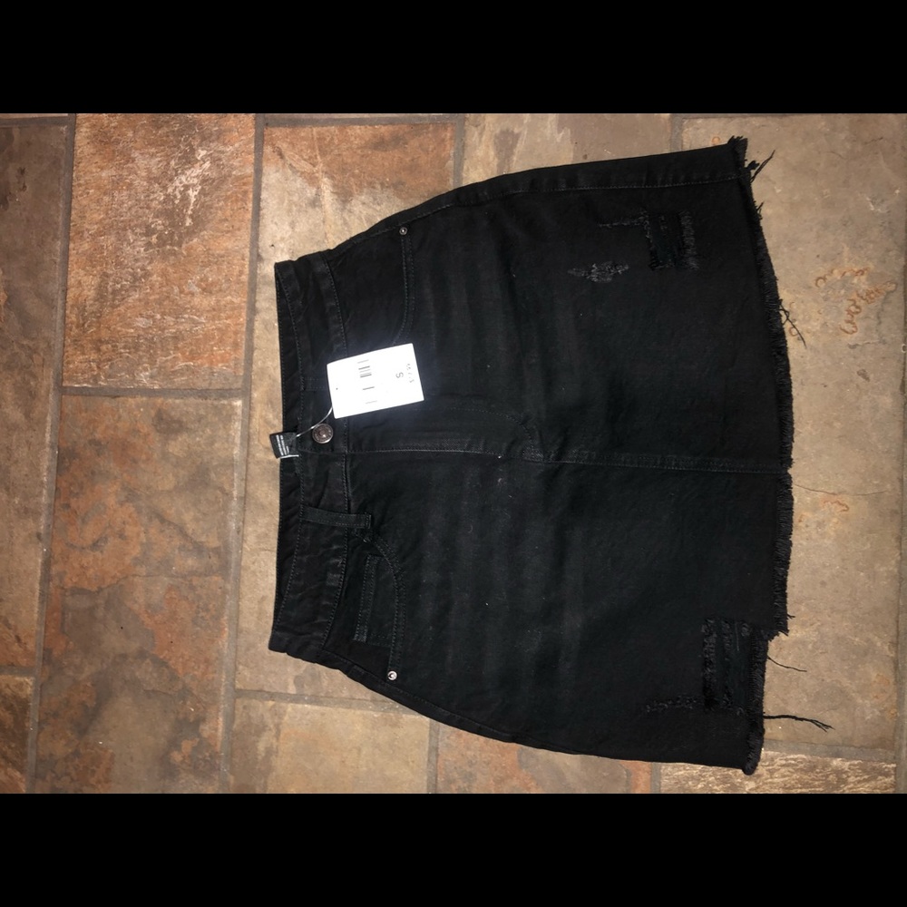 Black jean skirt